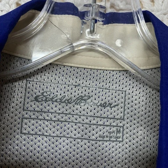 NWT Eddie Bauer Guide Ripstop Shirt Mens M Blue UPF 50t Sun Protection Long Slv - Picture 3 of 9